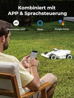 MAMMOTION LUBA 2 AWD 5000 Mähroboter ohne Begrenzungskabel für Rasenflächen bis 5000 m², Rasenmäher Roboter 3D Vision+RTK Fusion-Mapping, 80% Steigung, Schnitthöhe 25-70mm, Schnittbreite 40cm