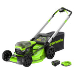 Greenworks Pro 60V 51cm Brushless Nascower Kabellos Schnitthöhe 25-85mm Klappgriff Vertikale Lagerung mit 60 Liter Beutel (mit Akku und 4Ah Ladegerät)