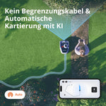 Navimow i105E Mähroboter ohne Begrenzungskabel 500 m², RTK+Vision Rasenmäher Roboter, KI Automatische Kartierung, Virtuelle Begrenzung, Mehrzonen-Management