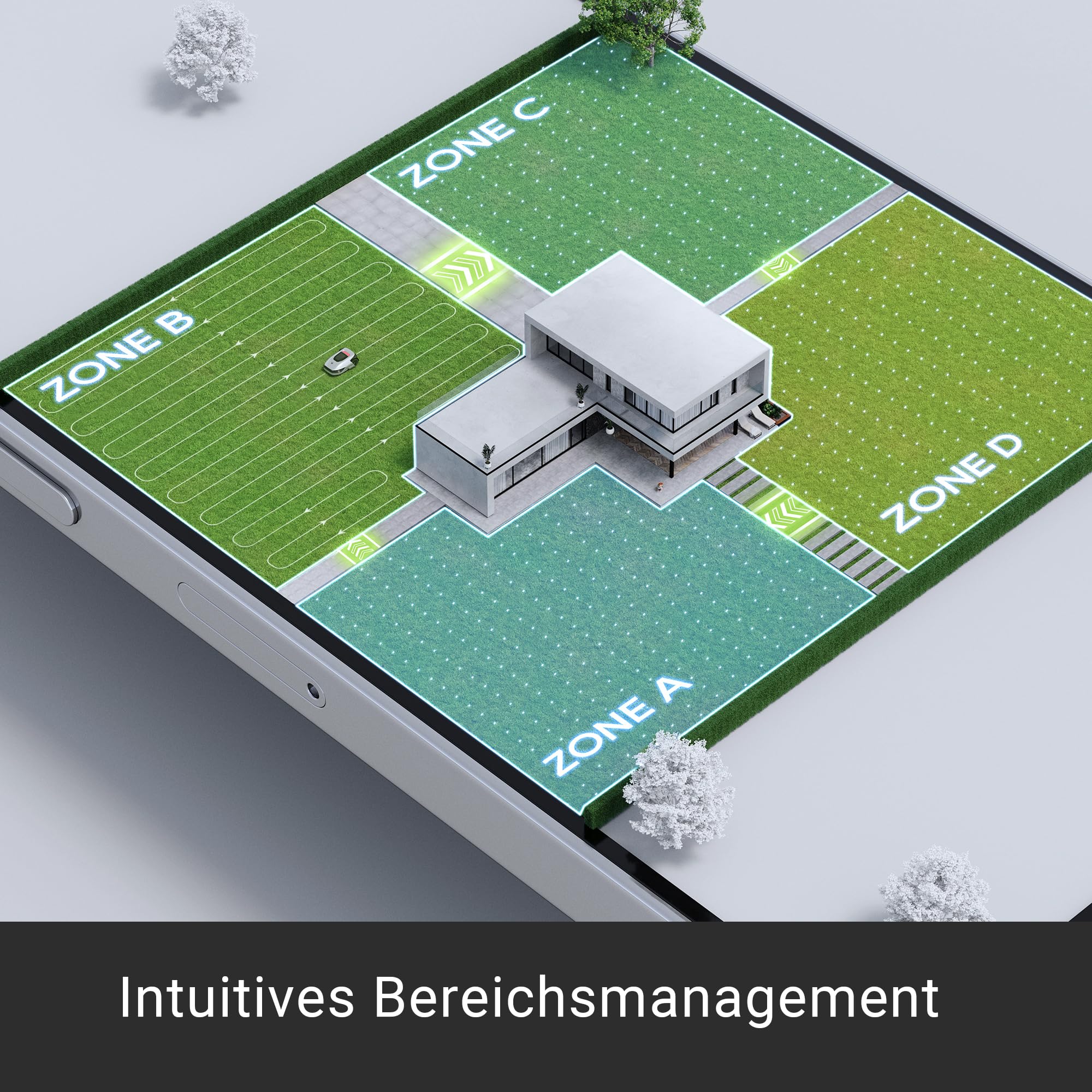 Dreame Intelligent Mähroboter Mower A1, Rasenmäher Roboter, App-Steuerung, OmniSense-Technologie, Intuitives Bereichsmanagement, Intelligente Hindernisvermeidung