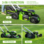 Greenworks Pro 60V 51cm Brushless Nascower Kabellos Schnitthöhe 25-85mm Klappgriff Vertikale Lagerung mit 60 Liter Beutel (mit Akku und 4Ah Ladegerät)