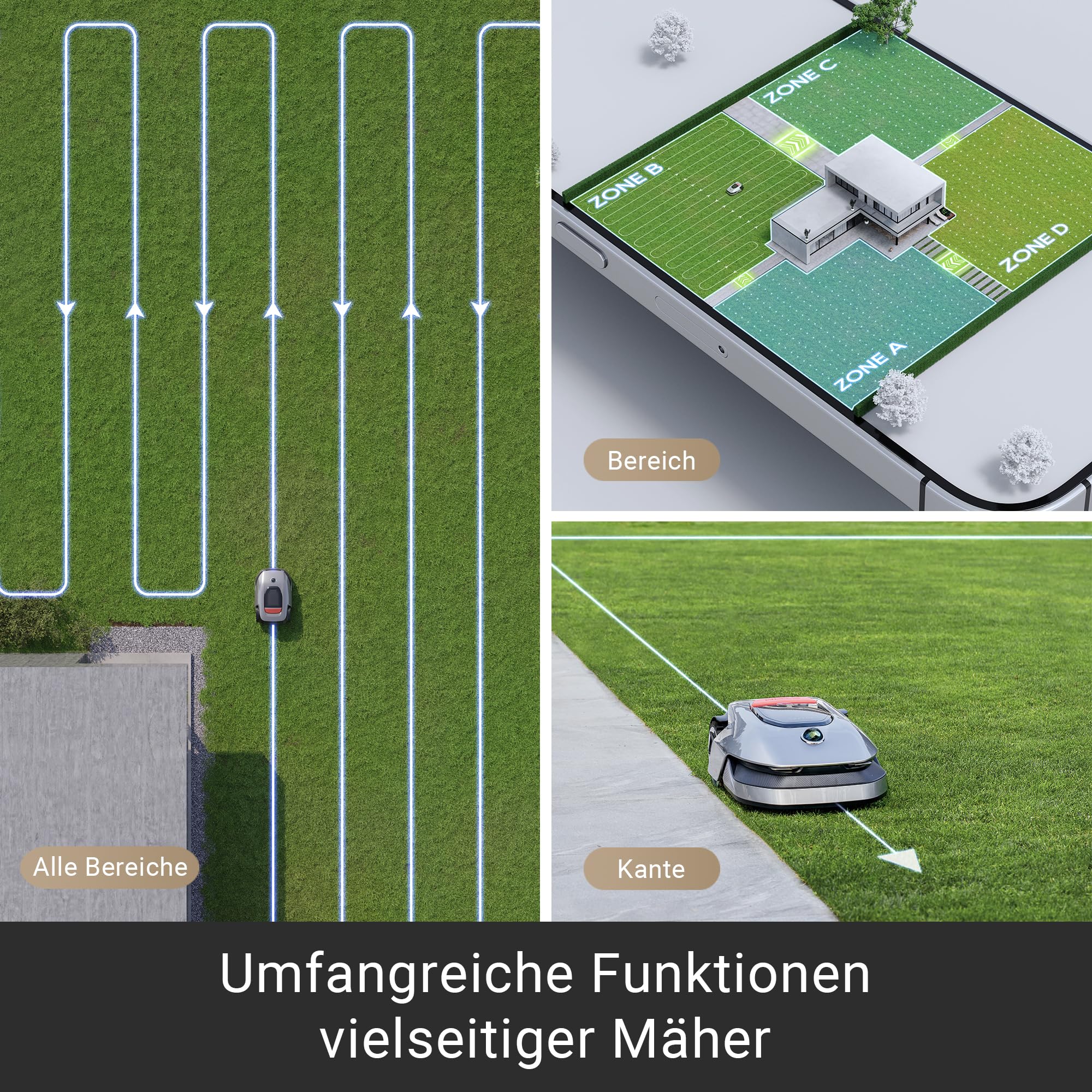 Dreame Intelligent Mähroboter Mower A1, Rasenmäher Roboter, App-Steuerung, OmniSense-Technologie, Intuitives Bereichsmanagement, Intelligente Hindernisvermeidung